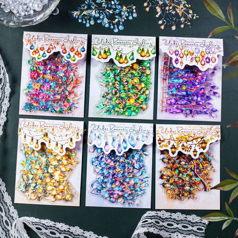 Decor Lighting Fixtures - 12pcs Romantic Lighting Lamp Themed Sticker