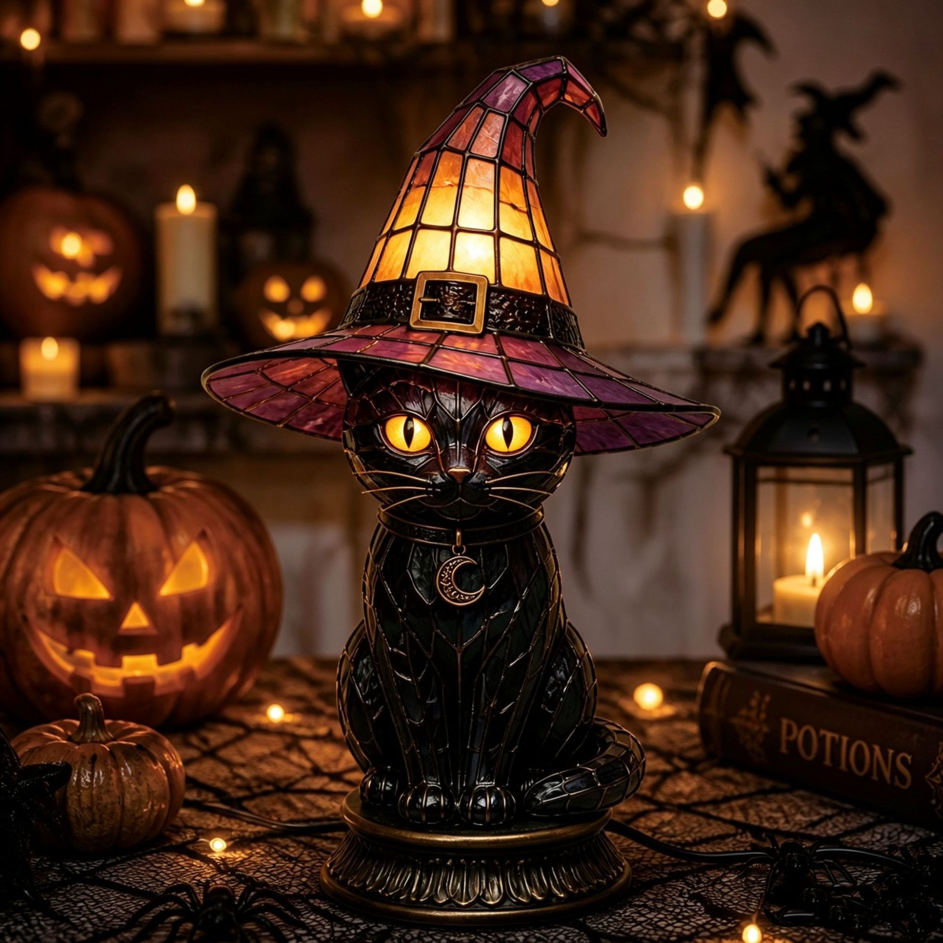 Decor Lighting Fixtures - Witch Hat Lamps resin Gothic Halloween