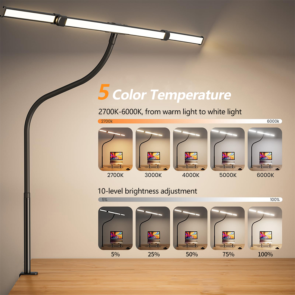 Eye-care LED Clip Metal Desk L - Colour Changing Bulb review and price