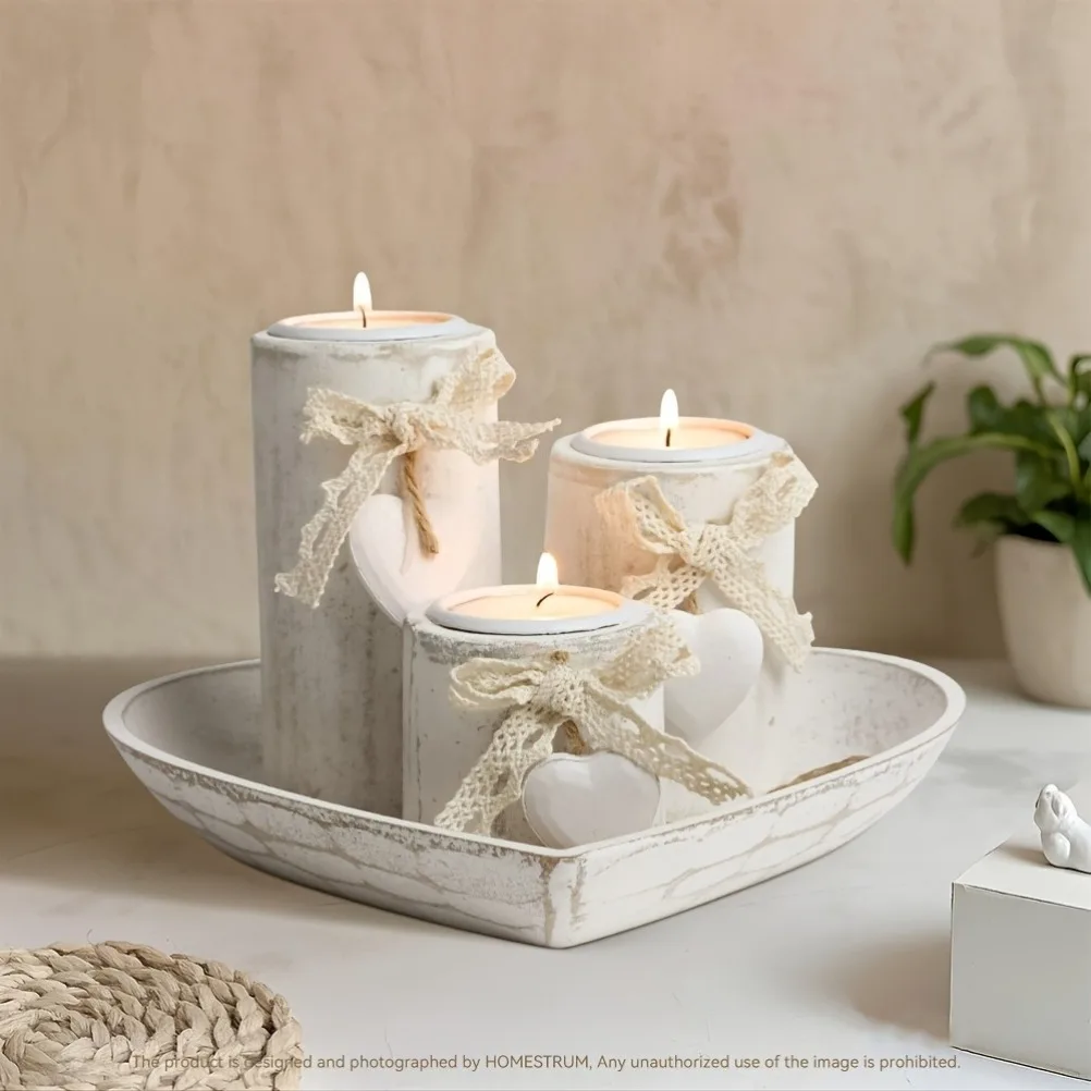 Wooden Candle Holder Set Tea L - Candle Holder Set review and price