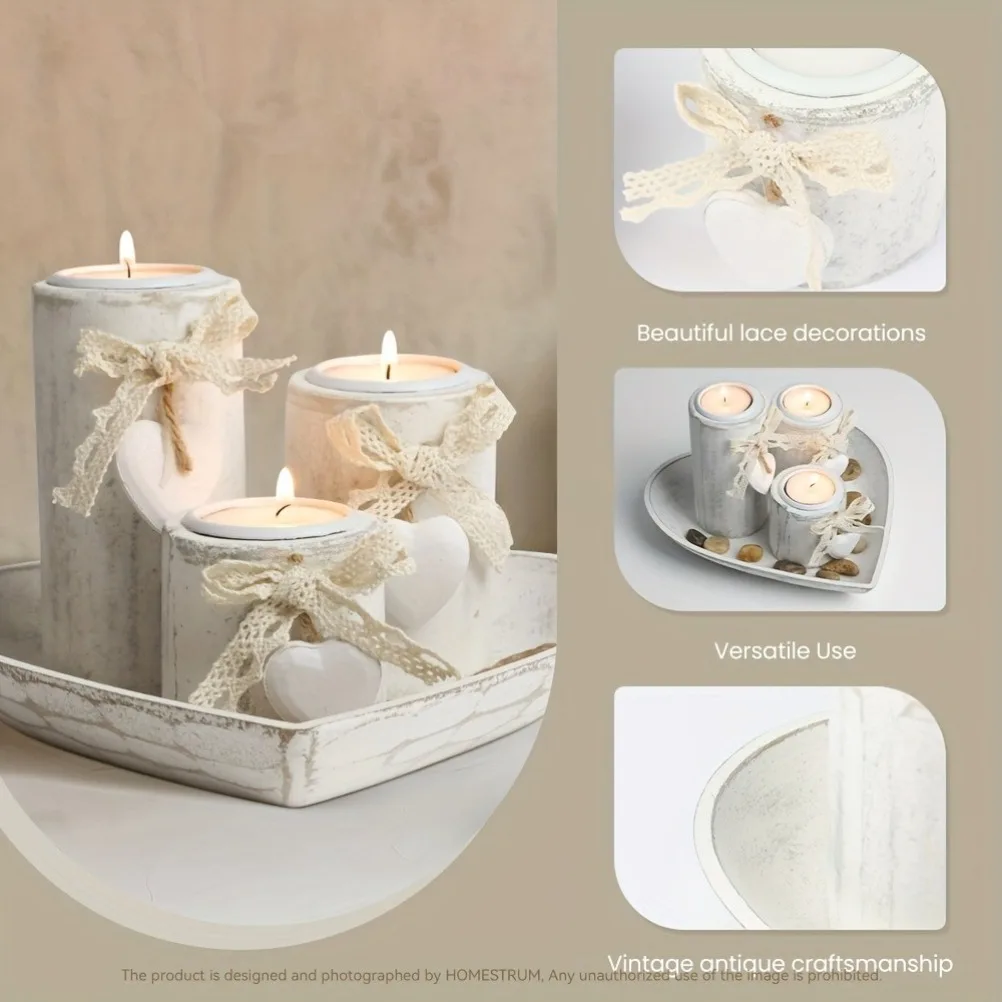 Wooden Candle Holder Set Tea L - Candle Holder Set review and price