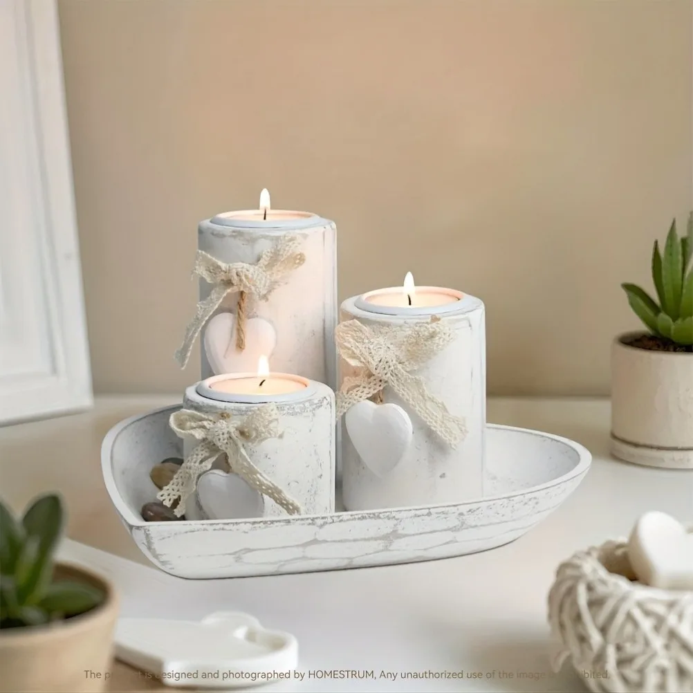 Wooden Candle Holder Set Tea L - Candle Holder Set review and price