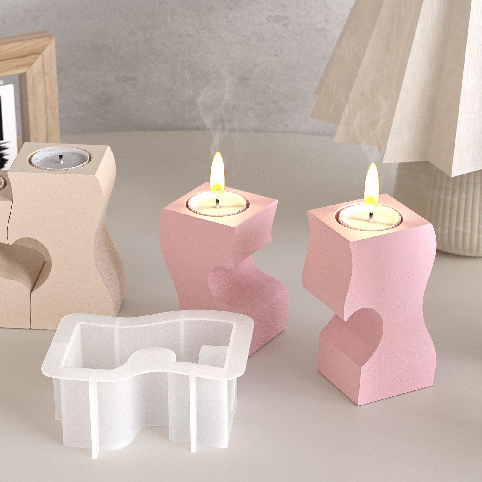 S Heart Candlestick Silicone M - Candle Holder Set review and price