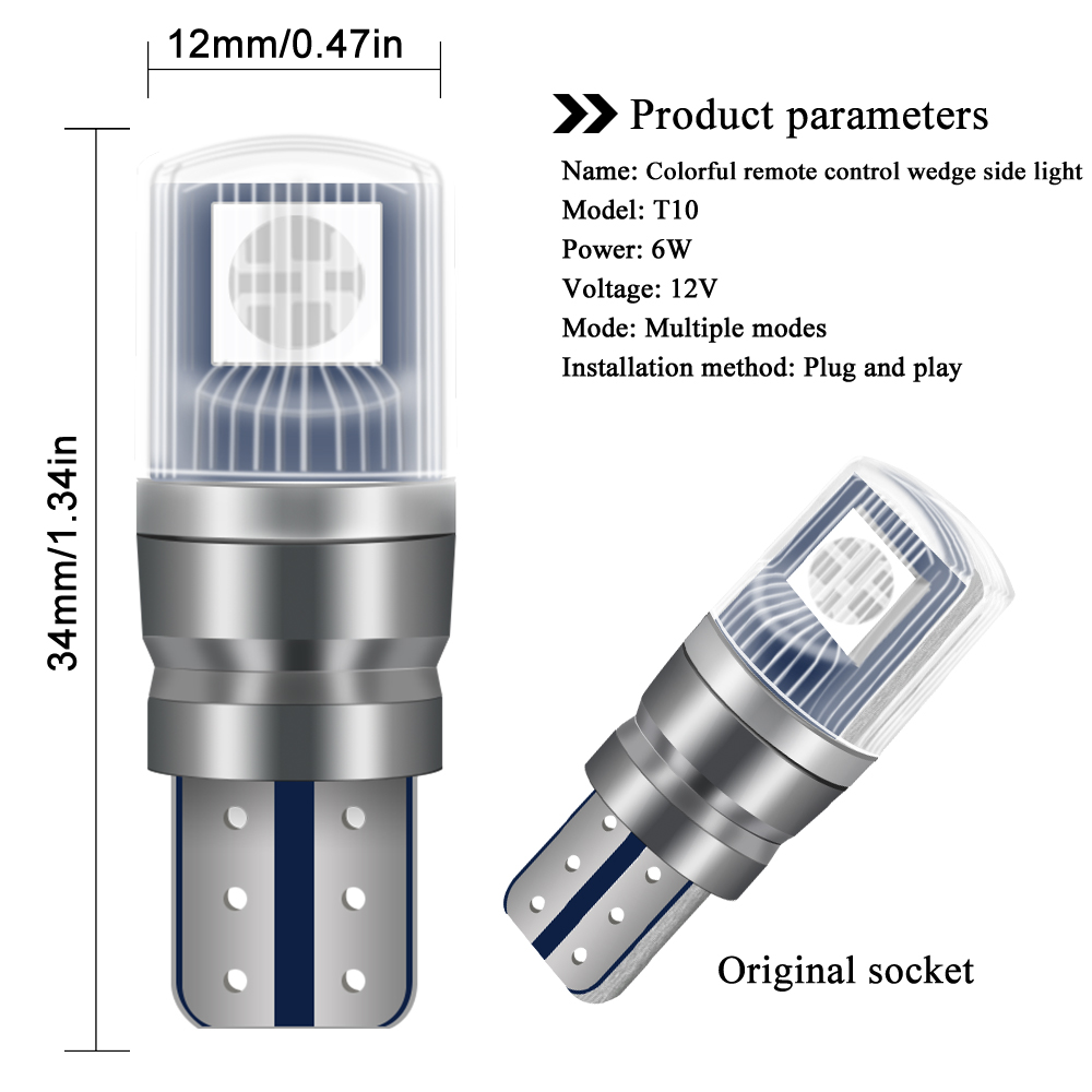 2pcs T10 LED Lights For Car RG - Touch Dimmer Lamp review and price