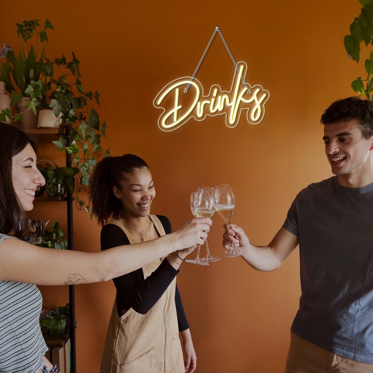 Drinks Neon Sign LED Neon Ligh - Restaurant Lighting Decoration review and price