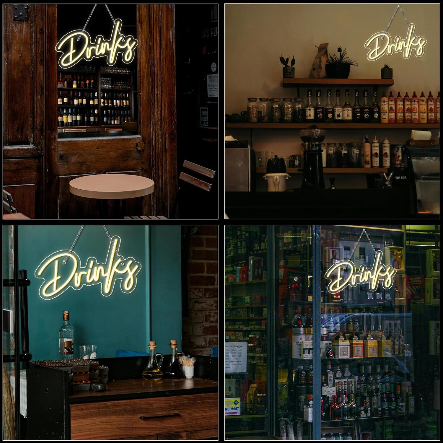 Drinks Neon Sign LED Neon Ligh - Restaurant Lighting Decoration review and price