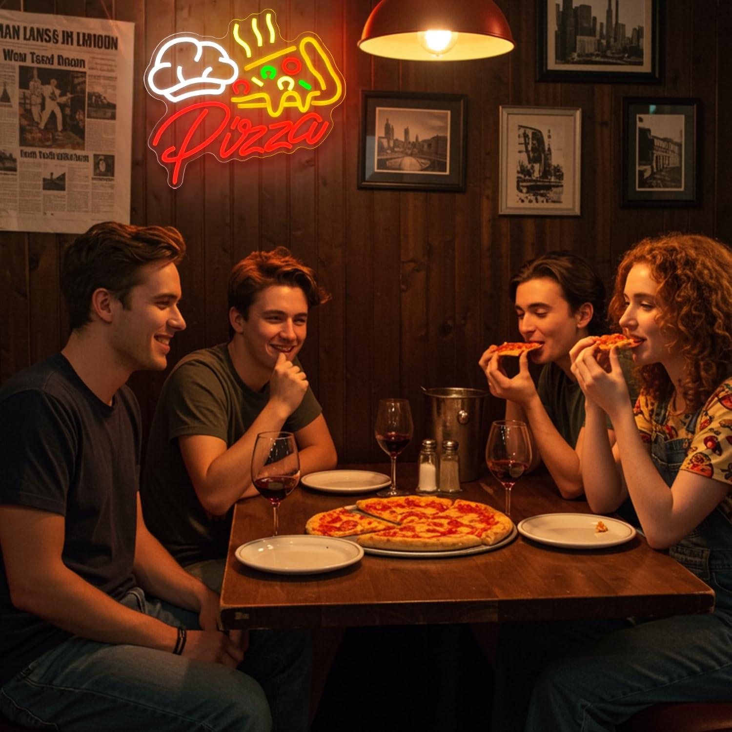 Pizza Neon Sign Colorful Pizza - Restaurant Lighting Decoration review and price