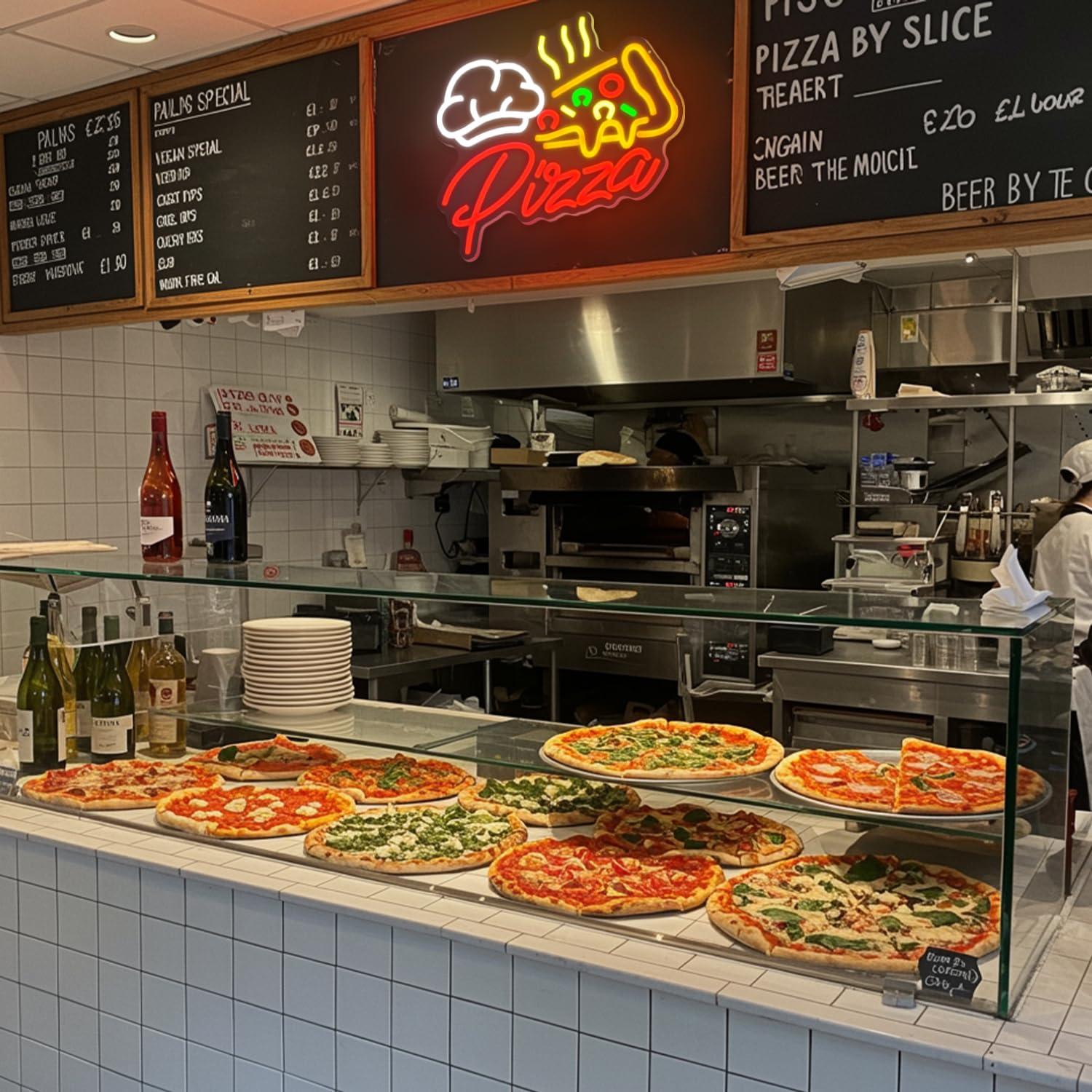 Pizza Neon Sign Colorful Pizza - Restaurant Lighting Decoration review and price